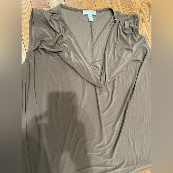 Dressbarn Brown Cowl Neck Tank Top - Picture 2 of 7